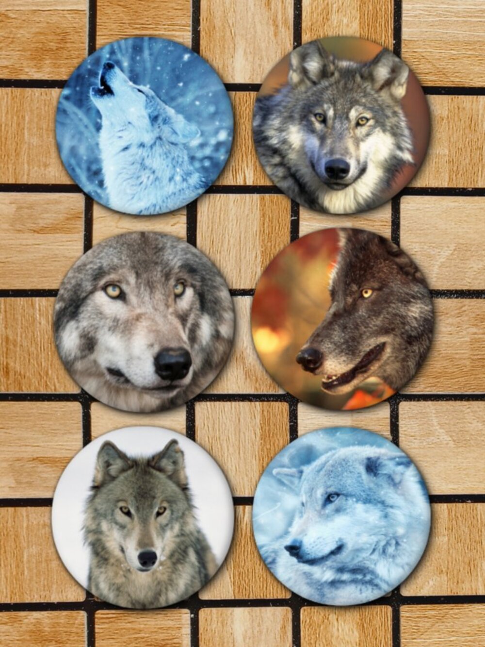 Wolves Wolf Fridge Magnets Set Of 6 Metal Magnets For Home Office Kitchen School